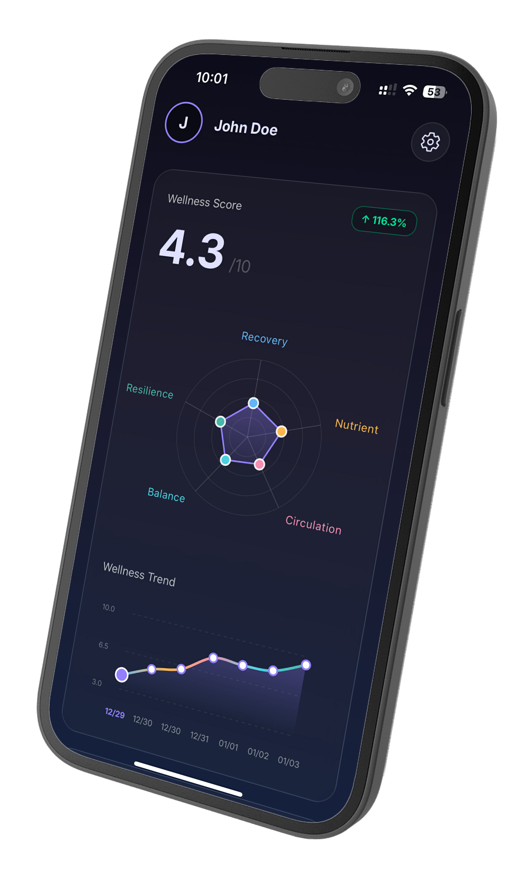 Day 1 - Wellness Score 4.3